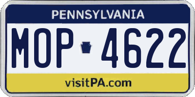 PA license plate MOP4622