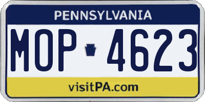 PA license plate MOP4623
