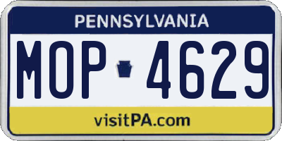 PA license plate MOP4629