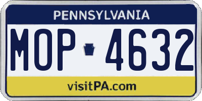 PA license plate MOP4632