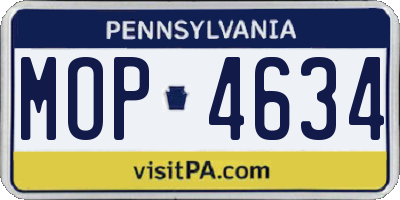 PA license plate MOP4634