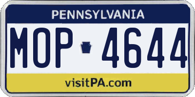 PA license plate MOP4644