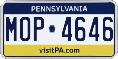 PA license plate MOP4646