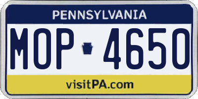 PA license plate MOP4650
