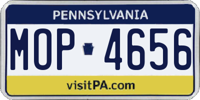 PA license plate MOP4656