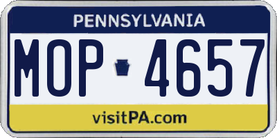 PA license plate MOP4657