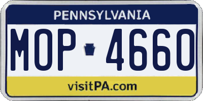 PA license plate MOP4660
