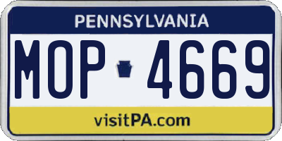 PA license plate MOP4669