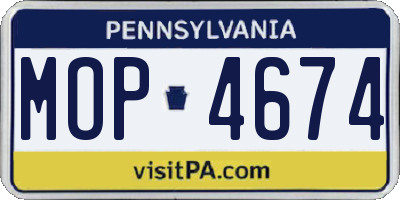 PA license plate MOP4674