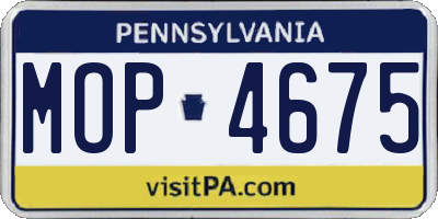 PA license plate MOP4675