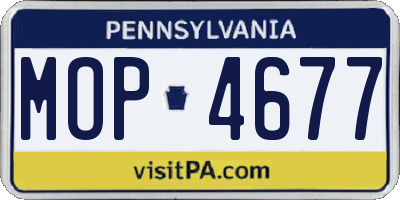 PA license plate MOP4677