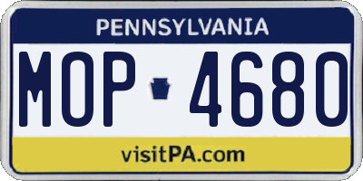 PA license plate MOP4680