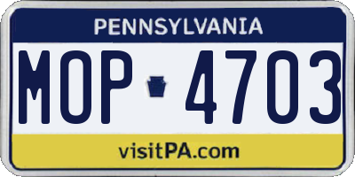 PA license plate MOP4703