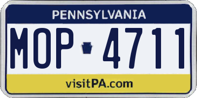 PA license plate MOP4711