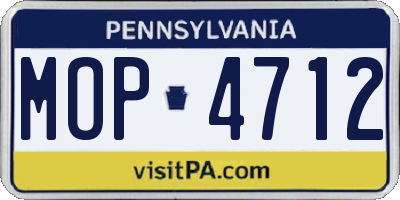 PA license plate MOP4712