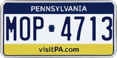 PA license plate MOP4713