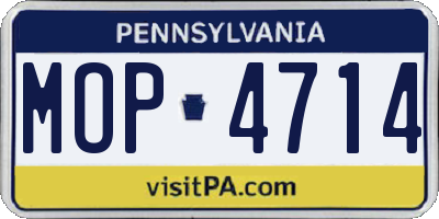 PA license plate MOP4714