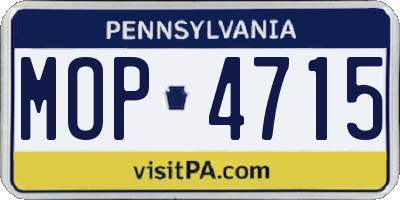 PA license plate MOP4715
