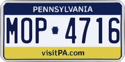 PA license plate MOP4716