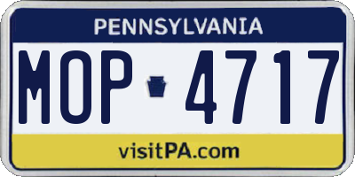 PA license plate MOP4717