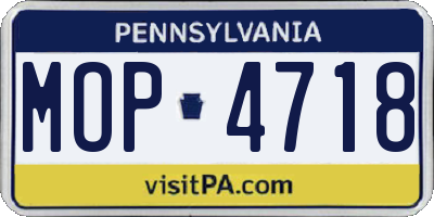 PA license plate MOP4718