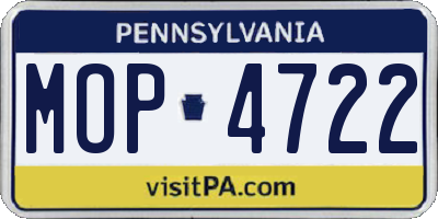 PA license plate MOP4722