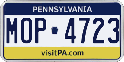 PA license plate MOP4723