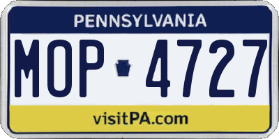 PA license plate MOP4727