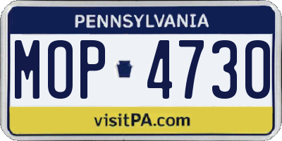 PA license plate MOP4730
