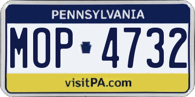PA license plate MOP4732
