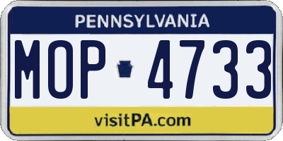 PA license plate MOP4733