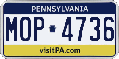 PA license plate MOP4736