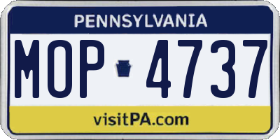 PA license plate MOP4737