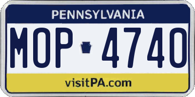 PA license plate MOP4740