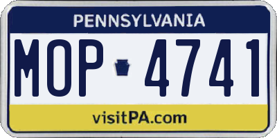 PA license plate MOP4741