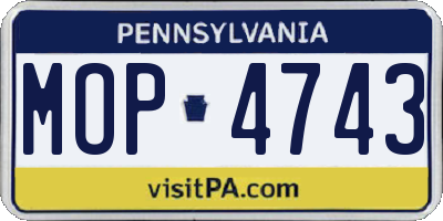 PA license plate MOP4743