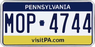 PA license plate MOP4744