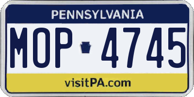 PA license plate MOP4745