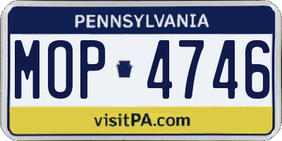 PA license plate MOP4746