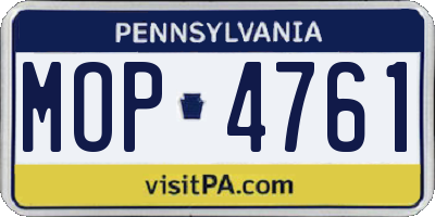 PA license plate MOP4761