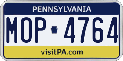 PA license plate MOP4764