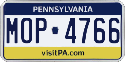 PA license plate MOP4766