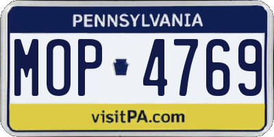 PA license plate MOP4769