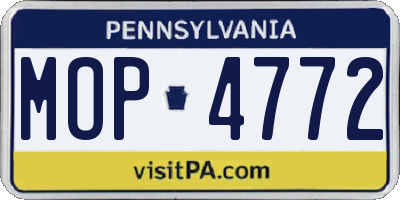 PA license plate MOP4772
