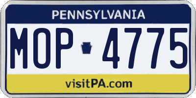 PA license plate MOP4775