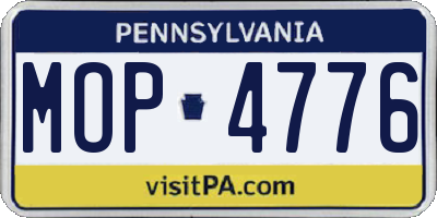 PA license plate MOP4776