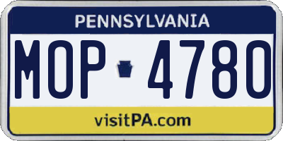 PA license plate MOP4780