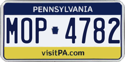 PA license plate MOP4782