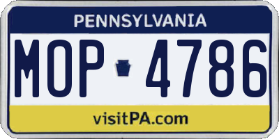 PA license plate MOP4786