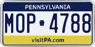 PA license plate MOP4788
